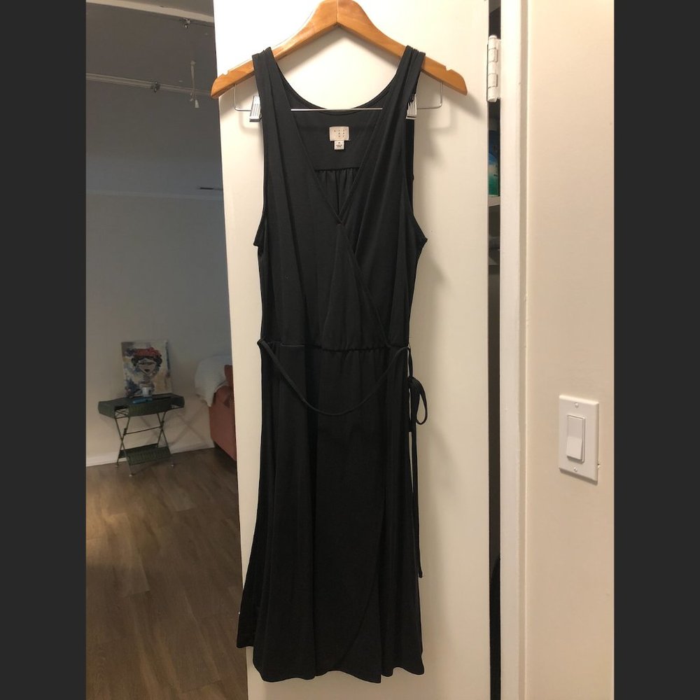 a new day black wrap dress size M